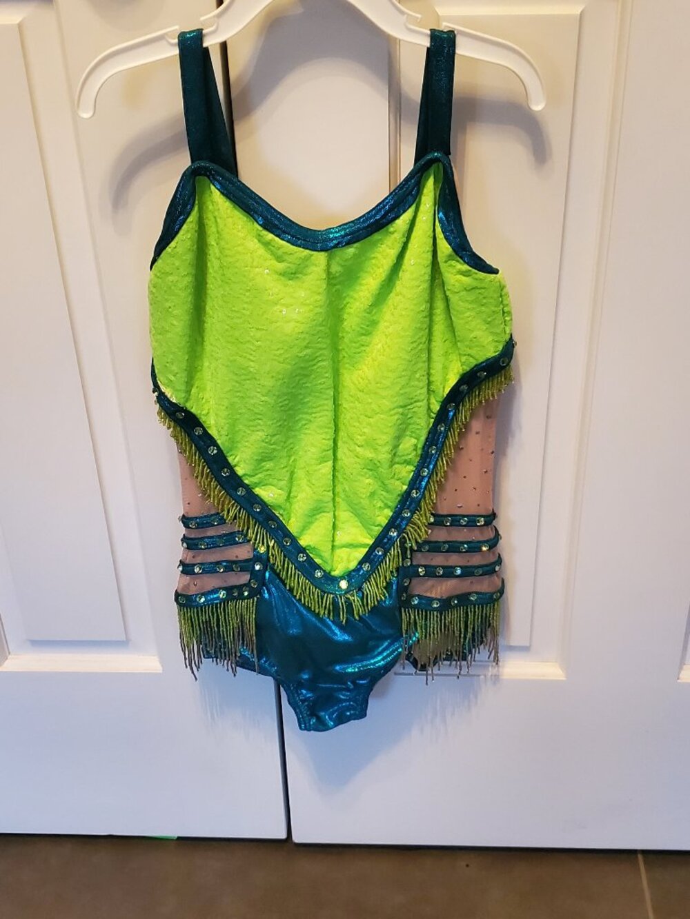 Blue and Lime Green Baton Costume - Girls